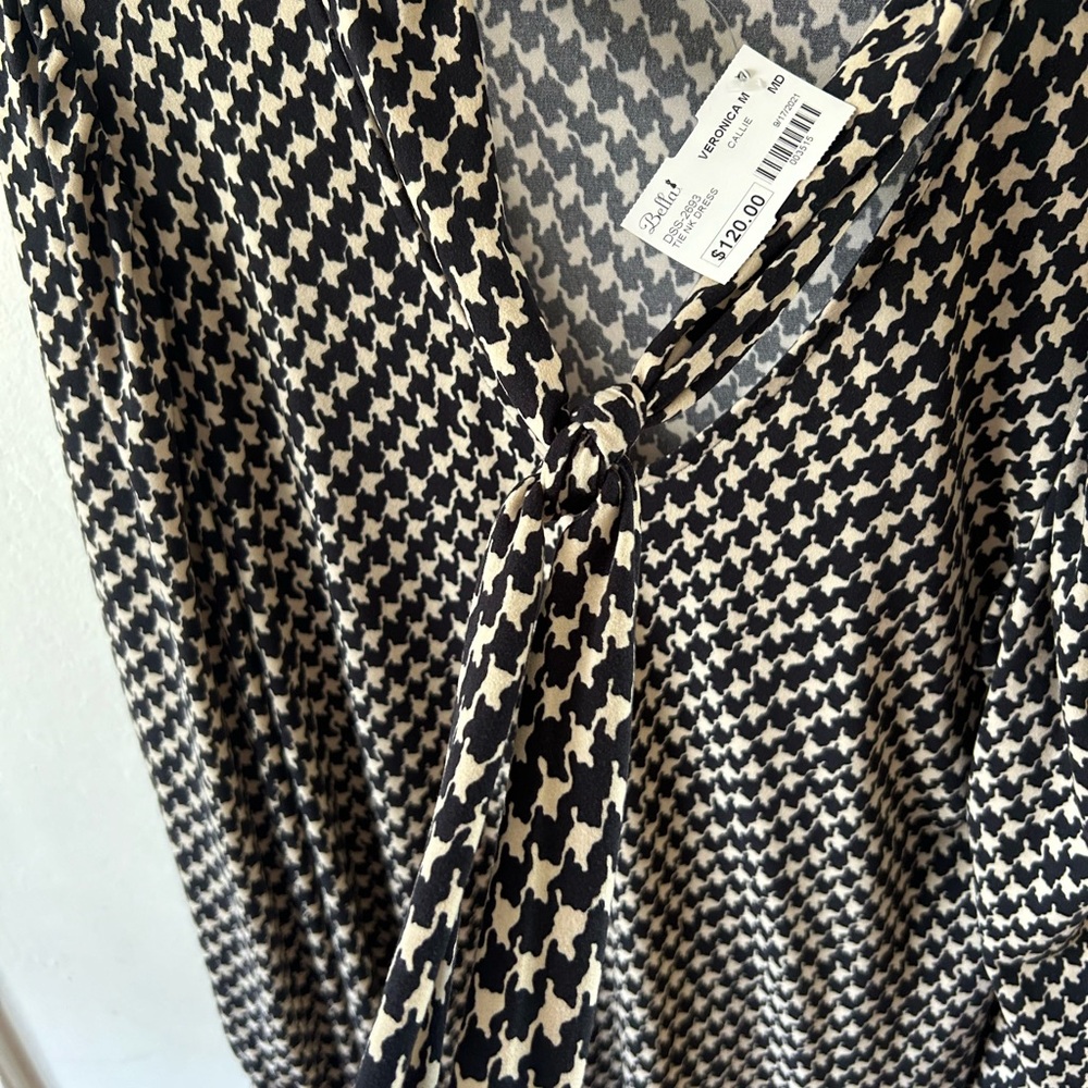 Abella Black and Cream Houndstooth Blouse
